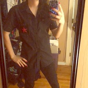 Adeline Streerwear button down black shirt